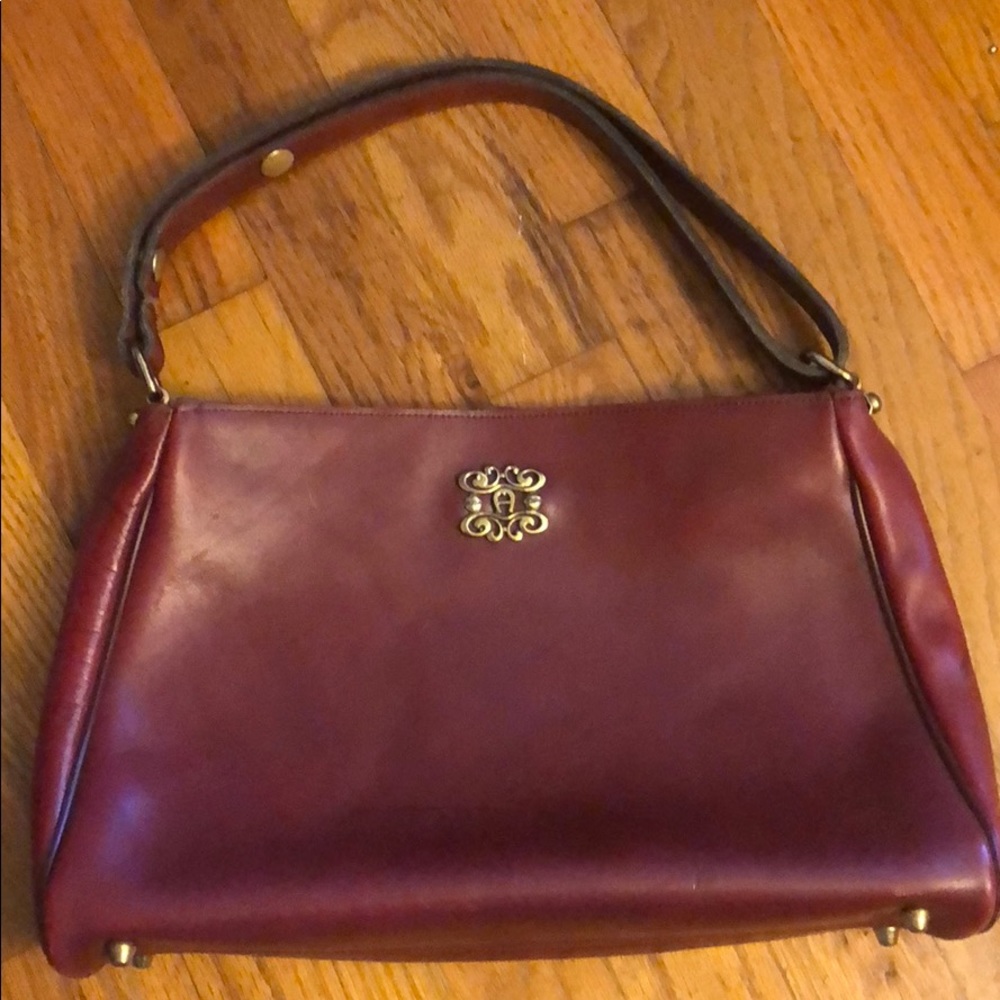 Vintage Etienne Aigner oxblood hand made purse